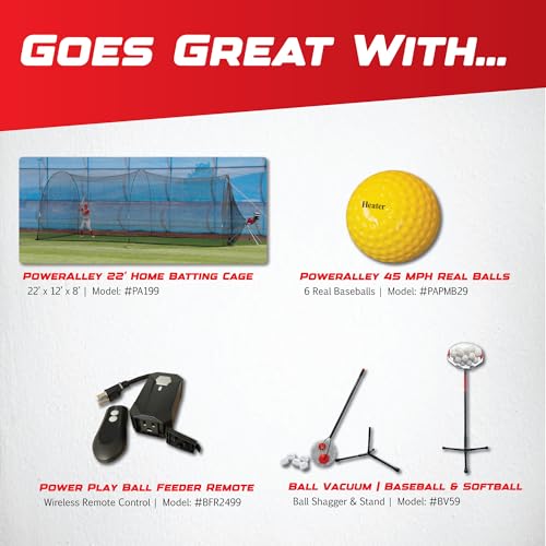 Heater Heavy-Duty Baseball Pitching Machine with Adjustable Speed & Bonus Ball Feeder