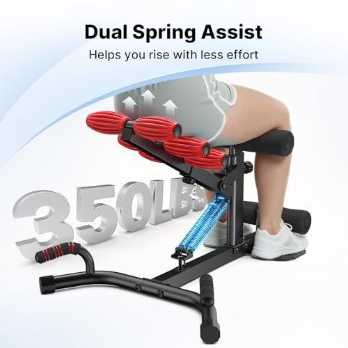 MERACH Adjustable Deep Squat Machine for Women - Black & Red, XL Home Gym Equipment