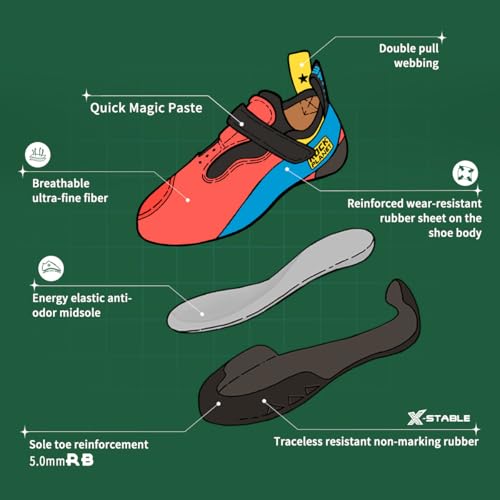 Men's Climbing Shoes Lightweight Anti-Slip Indoor Outdoor Rock Climbing Gym Training