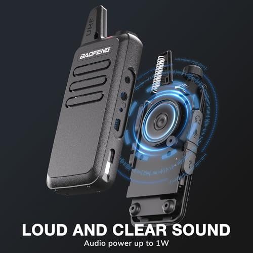 BAOFENG T22 Walkie Talkies 22 Channels 6-Pack + 6-Way USB-C Charger for Adults