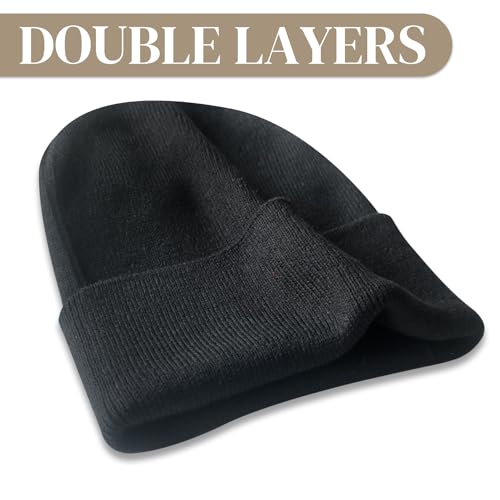Unisex Knit Beanie Hat for Men Women - Warm Winter Cuffed Skull Cap - Green - 1 Pack
