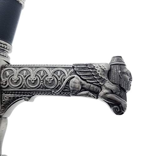 Black 47-Inch King Solomon Sword with Display Plaque for Wall Decor & Collection