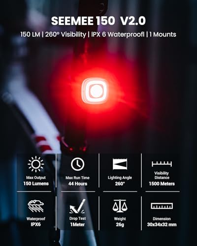 Rechargeable Bike Light Set with 1200LM Headlight & 150LM Taillight for Night Cycling
