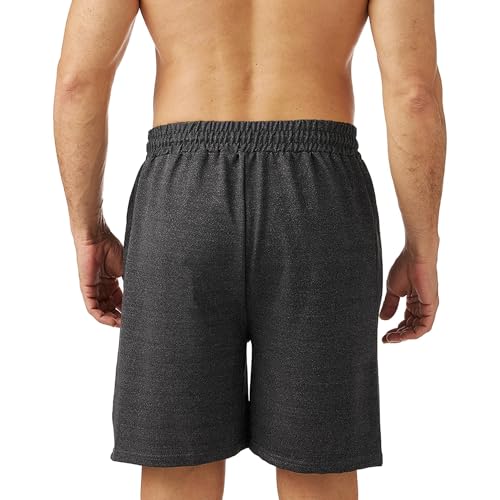 Men's 7-Inch Casual Sweat Shorts with Zipper Pockets - 2 Pack Athletic Lounge & Gym Shorts