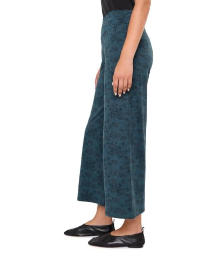Women's Chaka Wide Leg Crop Pants Small Navy Print - Comfortable & Stylish