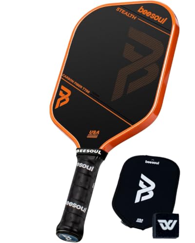 BEESOUL T700 Pickleball Paddles Carbon Fiber Pro Orange Elongated USAPA Certified