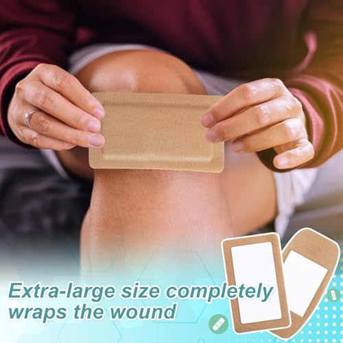 Large Adhesive Bandages 6x3in & 5x3in, Breathable Non-Stick Wound Care, Latex-Free, Individually Wrapped (5x3in + 6x3in)