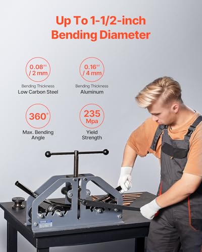 Manual Tube Pipe Bender 1-1/2" with 6 Dies for Copper Aluminum Steel