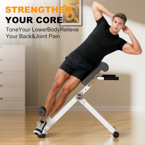 Adjustable Roman Chair for Back & Core Fitness - Silver