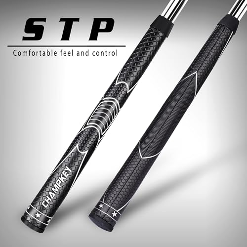 Golf Club Grip Polyurethane Oversize Plus Black 13 Pack with Repair Kit