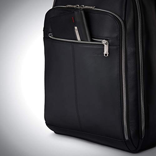 Samsonite Classic Leather Backpack One Size Black Business Travel Laptop Bag