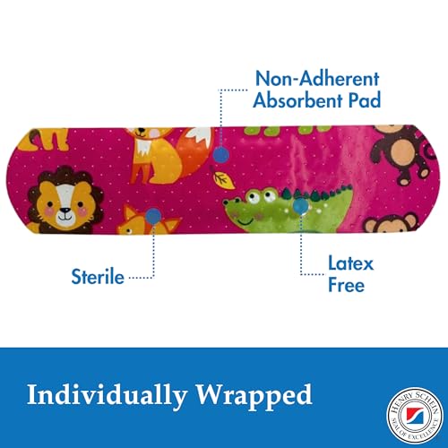 Kids Animal Print Adhesive Bandage - 3/4" x 3" Sterile, 100 Count - Variation of 3/4" x 3" Strip