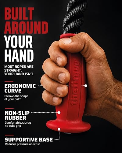 Ergonomic Tricep Rope with Non-Slip Rubber Ends - Cable Machine Attachment