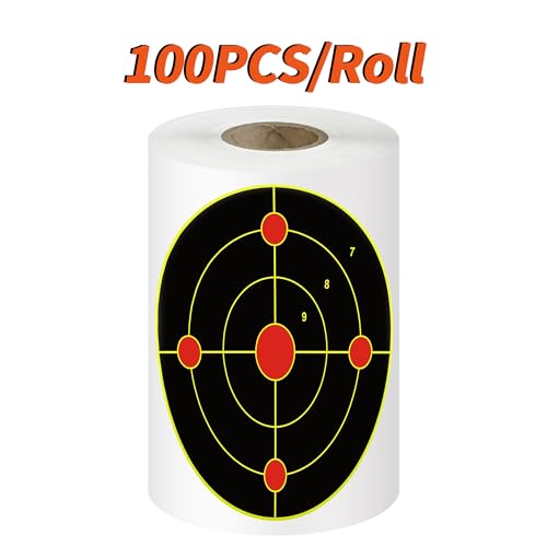 6-Inch Yellow Circle Shooting Targets - 100 Self-Adhesive Paper Stickers for Range