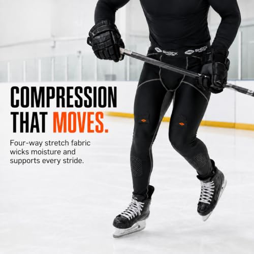 Adult Hockey Compression Pant with Protective Cup - Black, Small