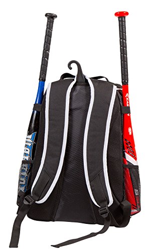 Black Athletico Baseball Bag Backpack for Youth & Adults with Shoe Compartment