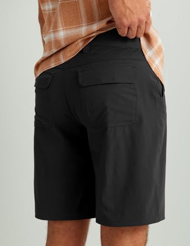 HUK Men's 10.5-Inch Quick-Drying Fishing Shorts Large Black