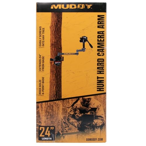 Muddy Hunt Hard Camera Arm - 24-Inch Adjustable Aluminum Outdoor Camera Mount