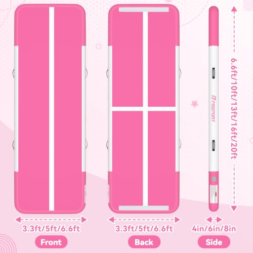 Inflatable Gymnastics Training Mat - 10ft x 3.3ft x 4in Rose Air Track for Home & Gym