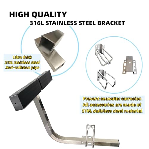 C CLINK Heavy Duty Aluminum Square Tube Trailer Guide Kit, 20 Inch Stainless Steel Poles