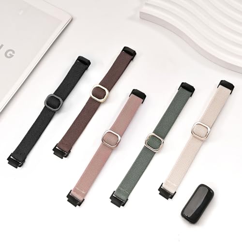 Stretchy Nylon Sport Replacement Wristbands for Fitbit Inspire 3 - Black, Starlight, Rose Pink, Cactus, Smoke Purple - 5 Pack