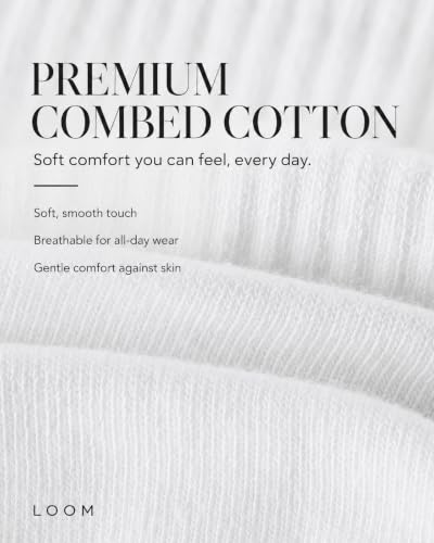 Athletic Ankle Socks Men Women Combed Cotton 5-6 Pairs Small-Medium White