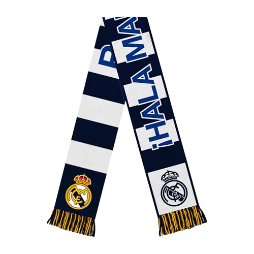 Official Soccer Fan Pack for Real Madrid - Kids Jacket, T-Shirt, Scarf & Ball - White Medium