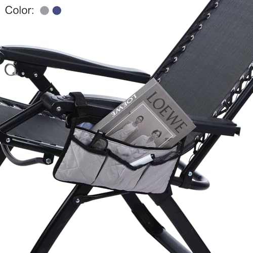 PATIKIL Teal Blue Waterproof Beach Chair Armrest Organizer with 4 Pockets