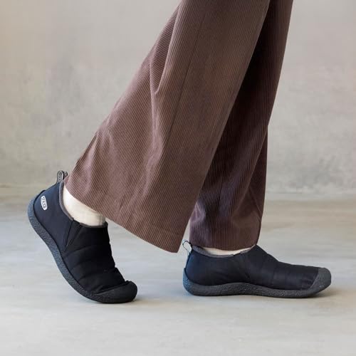 Men's Warm Microfleece Slip-On Slippers - Black, Size 15 - KEEN Howser II