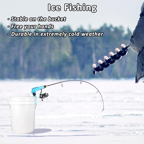 Adjustable Red Ice Fishing Bucket Rod Holder for Spinning Fishing - Durable & Cold-Resistant