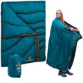 Wise Owl Outfitters Blue Camping Blanket Packable Puffy Quilt for Backpacking