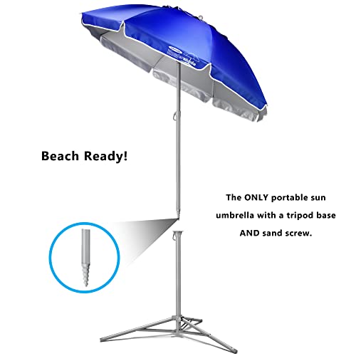 Wondershade Royal Blue Portable Sun Shade Umbrella with Tripod Base & Accessories