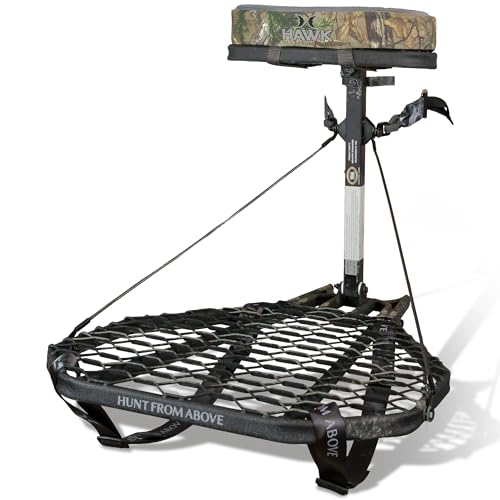 Hawk Mega Combat Hang-On Tree Stand for Deer Hunting 24x30 Inch Platform