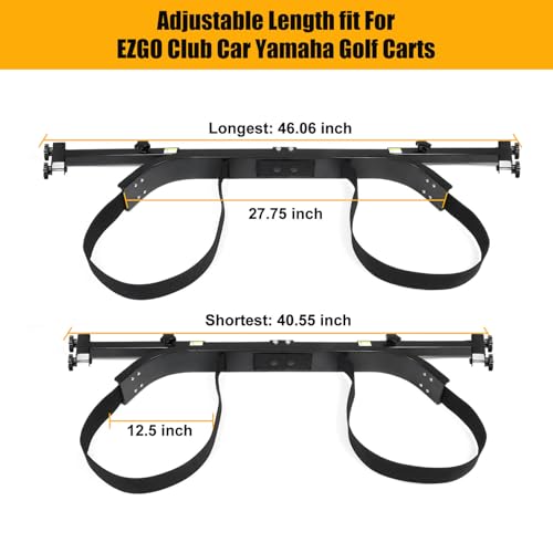 Adjustable Metal Golf Cart Bag Holder for EZGO Club Car Yamaha 2+2 Seat