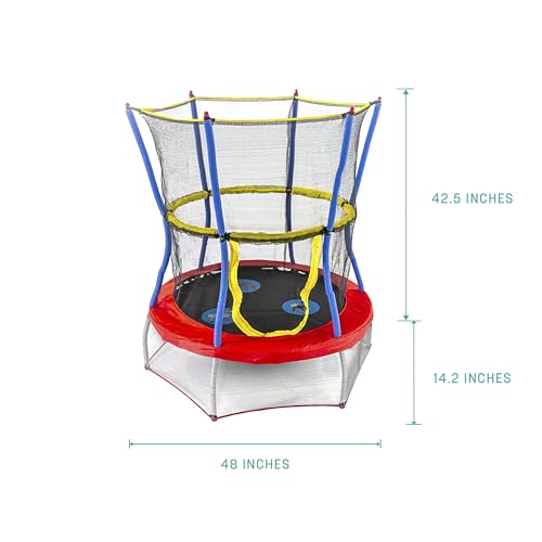Skywalker Trampolines 48-Inch Mini Trampoline with Enclosure Net for Kids, Red