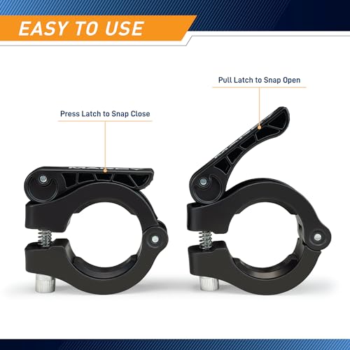 Adjustable Olympic Barbell Collars Pair - Black 2-Inch Clamp Clips