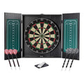 18-Inch Dartboard Cabinet Set with Steel Tip Darts & Chalkboard Scoreboard