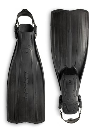 Cressi Pro Light Open Heel Diving Fins - Lightweight, Well-Balanced, Black / M/L