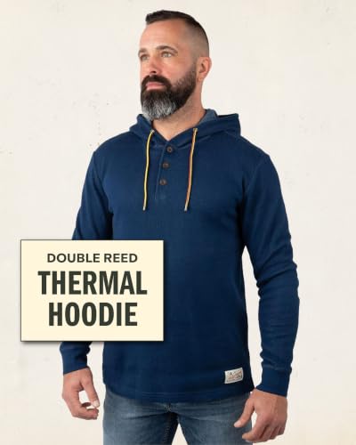 Field & Stream Men's Double Reed Hoodie XL Navy Blue Thermal Casual Sweatshirt
