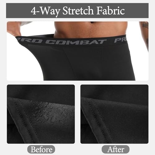 Men's Compression Shorts Sports Running Tights Large Black - Athletic Workout