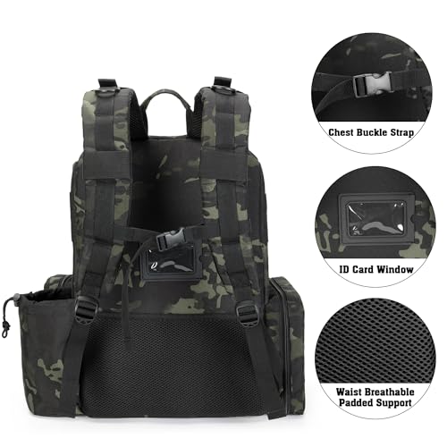 DSLEAF Camo Tactical Pistol Backpack with 6 Pistol Cases - Gun Range Bag