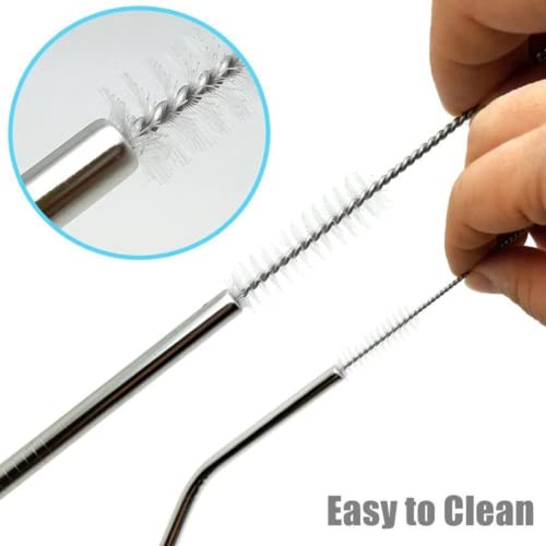 Hydro Flask Wide Mouth Replacement Straws 6-Pack with 2 Cleaning Brushes