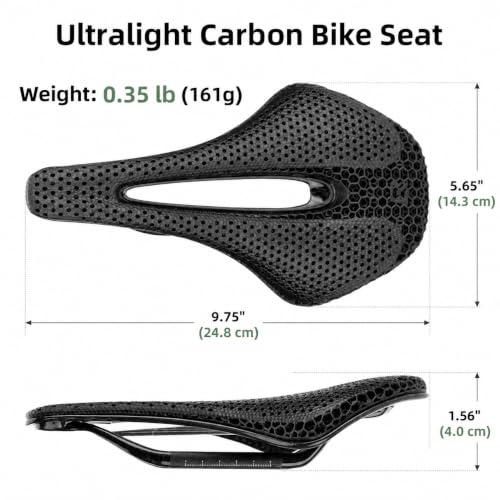 ROCKBROS Carbon Fiber Road Bike Saddle 145mm Ergonomic Comfort Seat
