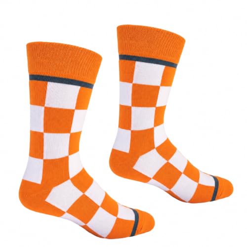 Tennessee Checkerboard Orange and White Men's Socks - University of Tennessee Fan Gift