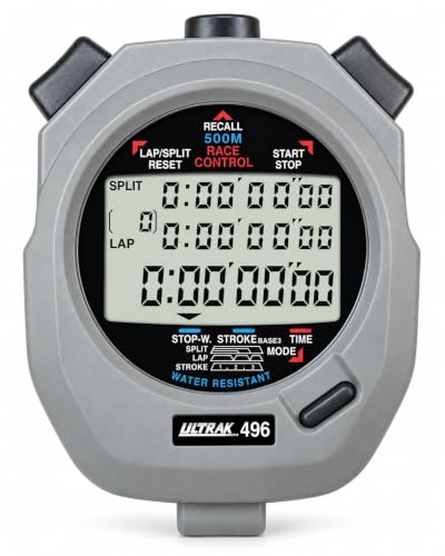 Ultrak 496 500 Memory Stopwatch with Lap, Split, Stroke Rate & Race Timer