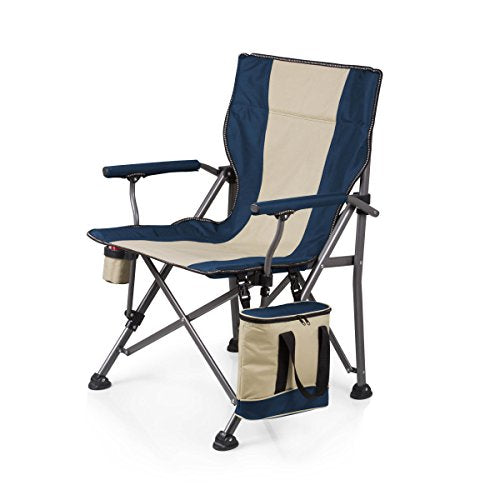 Navy Blue Outlander XL Heavy Duty Folding Camping Chair with Cooler & Cup Holder, 400 lb Capacity