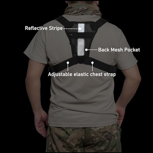 Sports Chest Pack for Men - Fits Pistols, Running, Hiking, Black