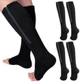 Nuanchu XL Black Zipper Compression Socks - 3 Pair