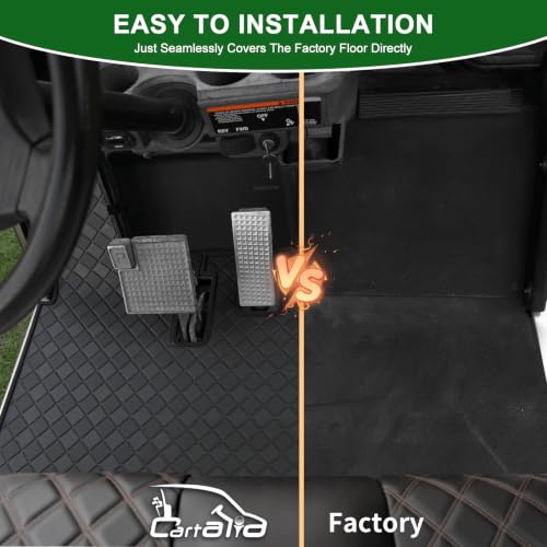 Cartalia Black Trim Golf Cart Floor Mat for Yamaha G8-G23 1990-2007, Full Coverage