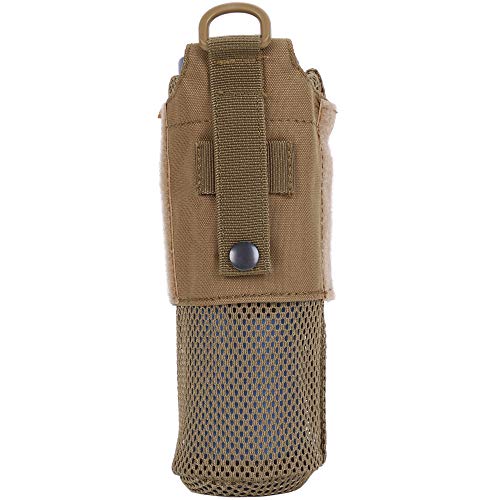 Coyote Brown Nylon Water Bottle Pouch with Molle Tactical Holder for 17oz Bottles